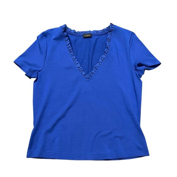 La Perla Royal Blue Silk T-Shirt - Picture 1 of 6